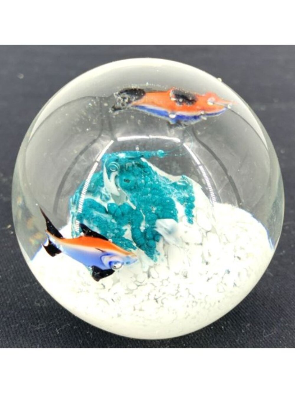 Murano Glass Paperweight Tropical Fish Nautical Aquarium Decor 2.75"